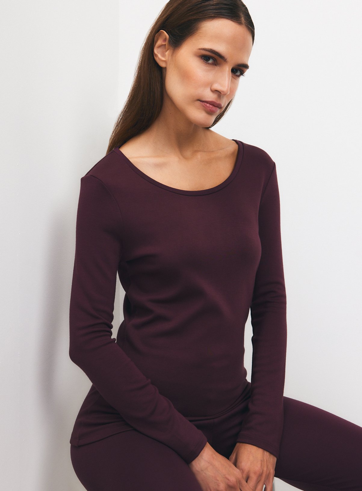 Black & Burgundy Thermal Long Sleeve Top 2-Pack XL