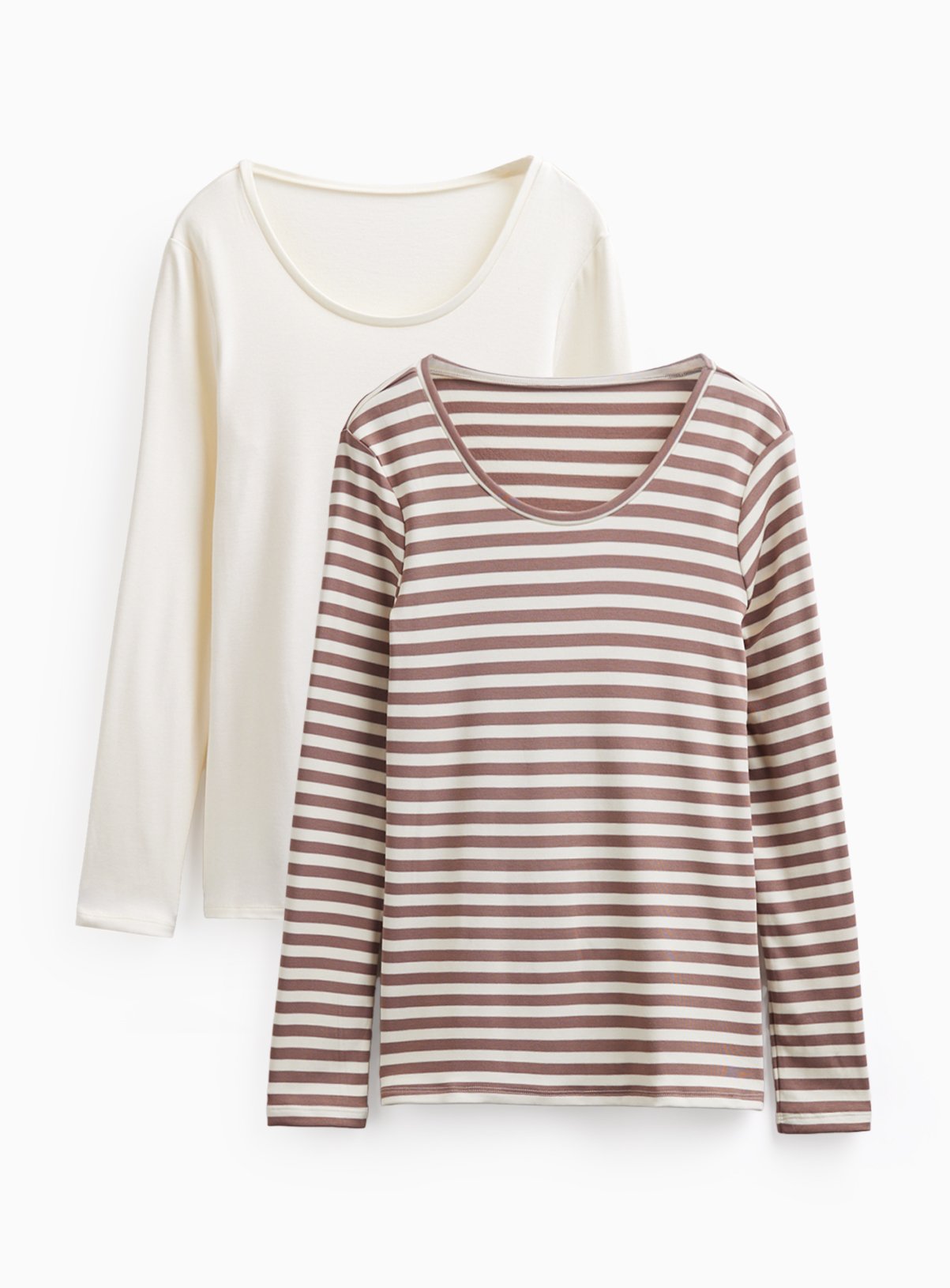 Cream Thermal Long Sleeve Top 2-Pack 