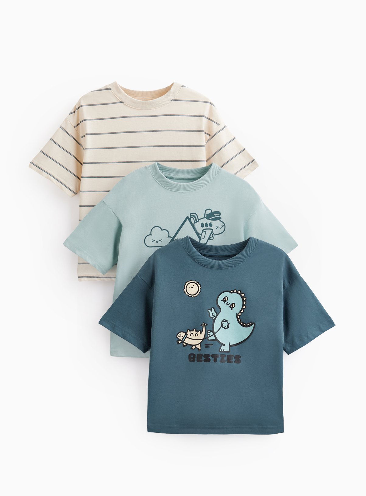 Dinosaur Print T-Shirts 3 Pack 