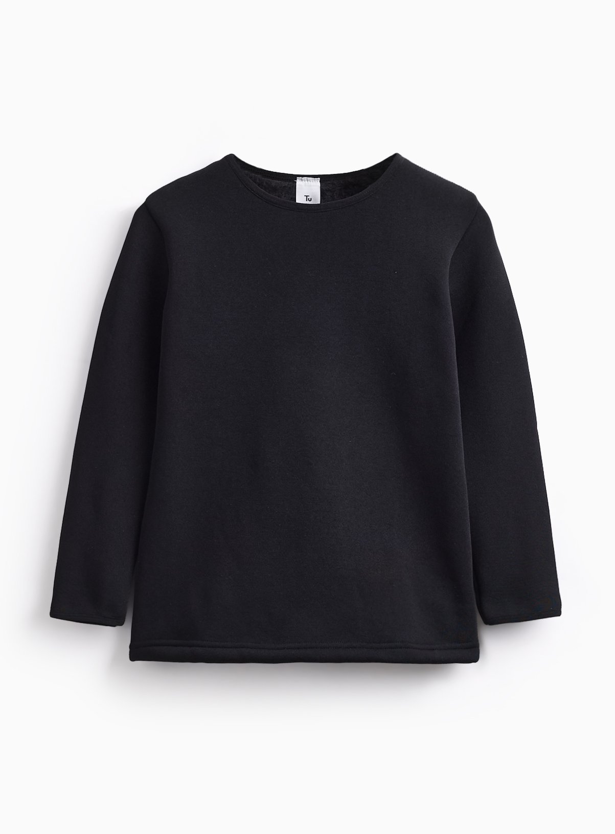 Black Thermal Faux Fur Lined Long Sleeve Top 7-8 years
