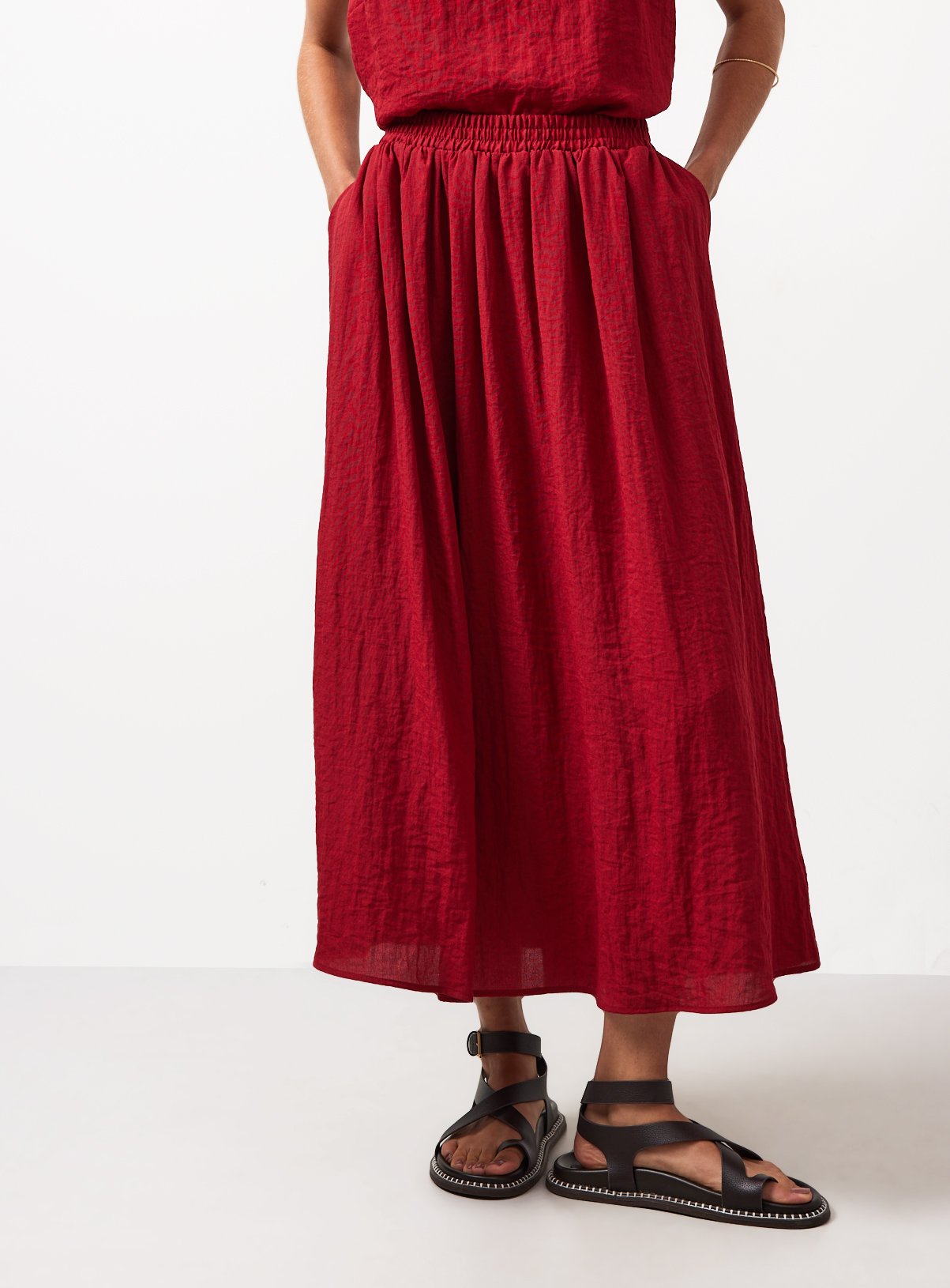 Dark Red Full Co-ord Skirt 14