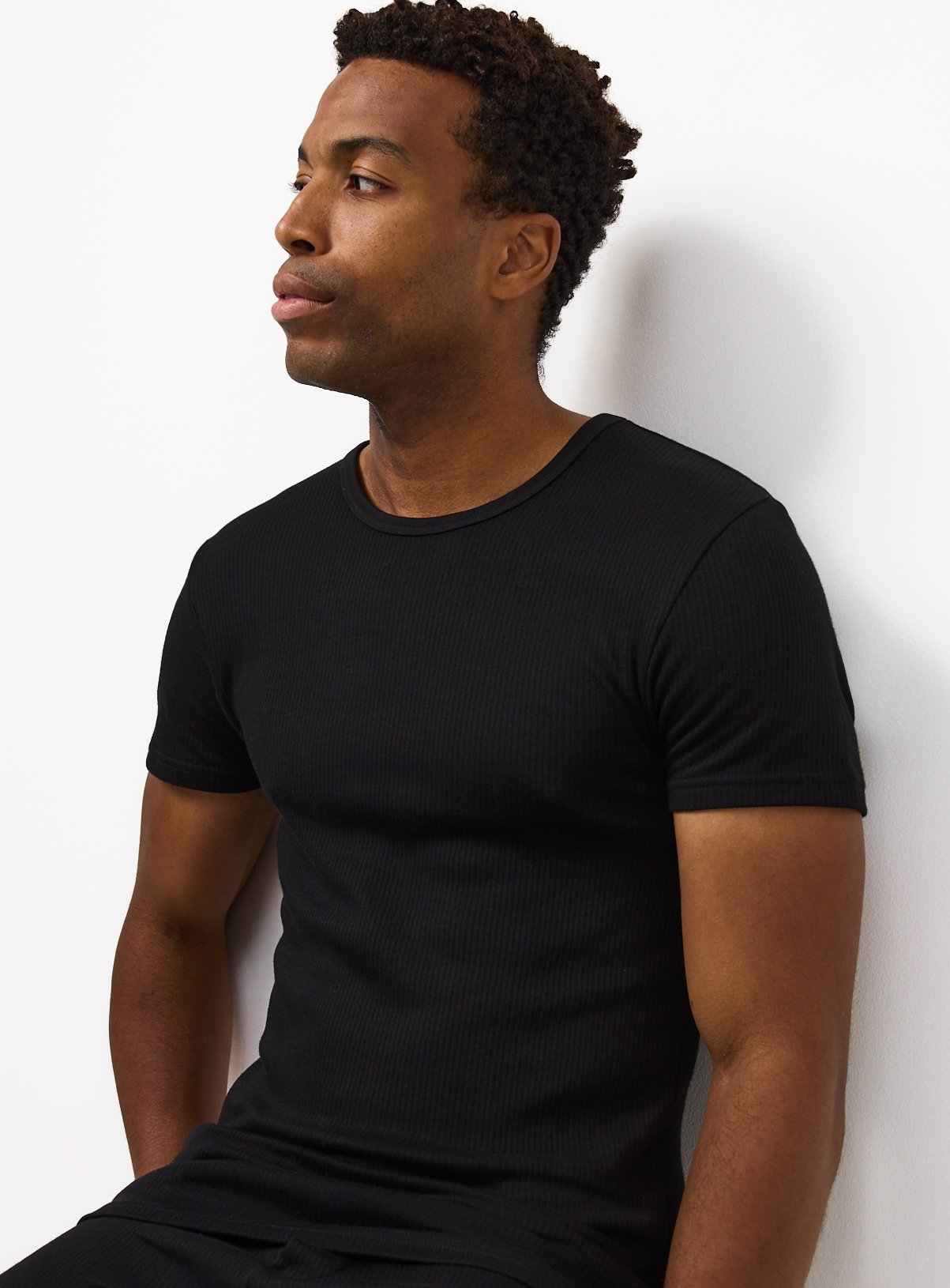 Black Thermal Short Sleeve Top 