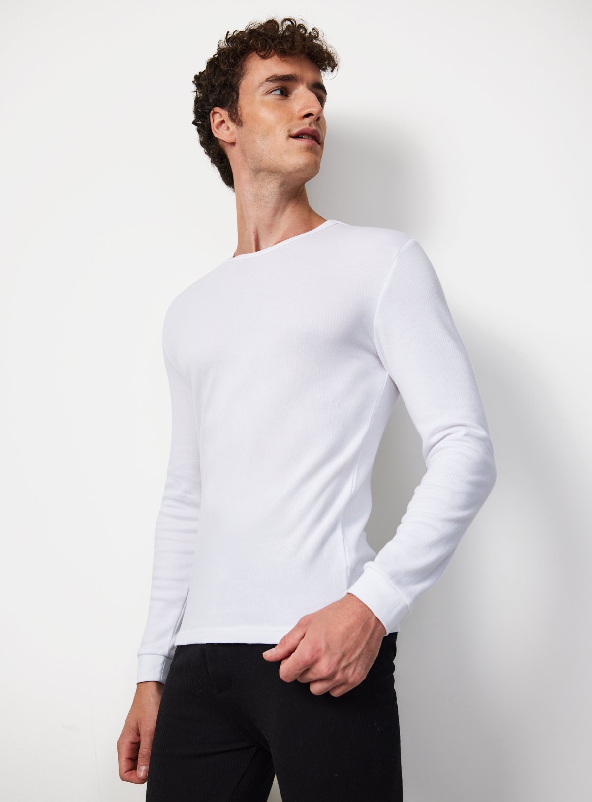 White Maximum Warmth Thermal Ribbed Long Sleeve Top 