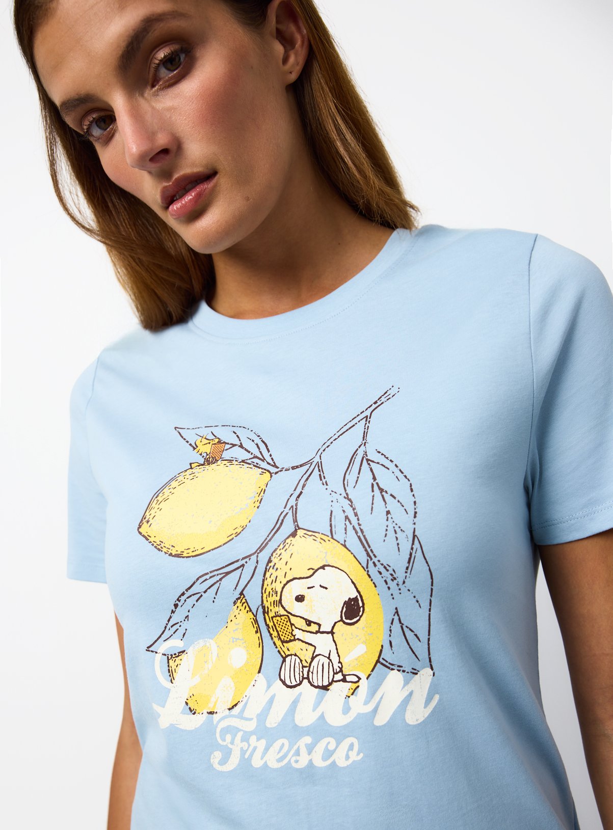 Blue Snoopy Graphic Ringer T-Shirt 8