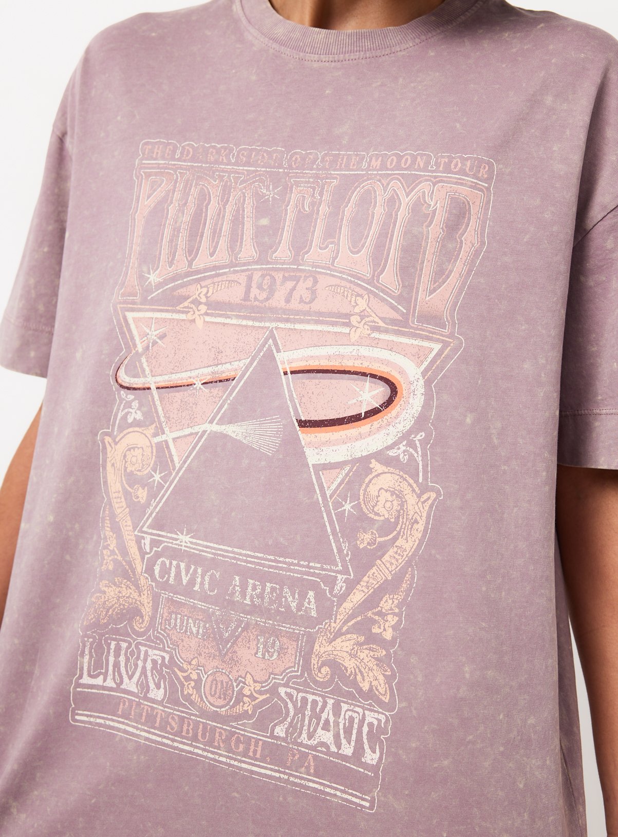 Pink Pink Floyd Graphic Oversized Fit T-Shirt 