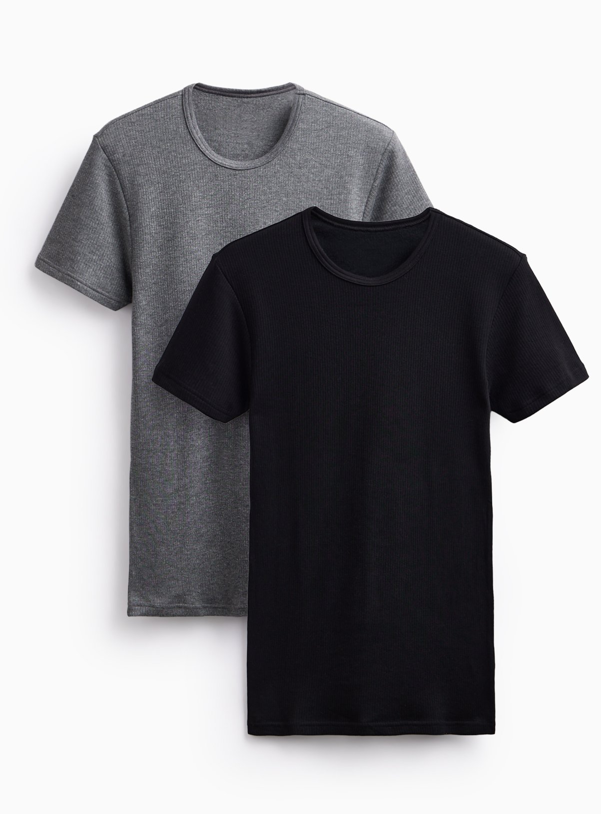 Charcoal Marl & Black Thermal Crewneck T-Shirts 2-Pack 