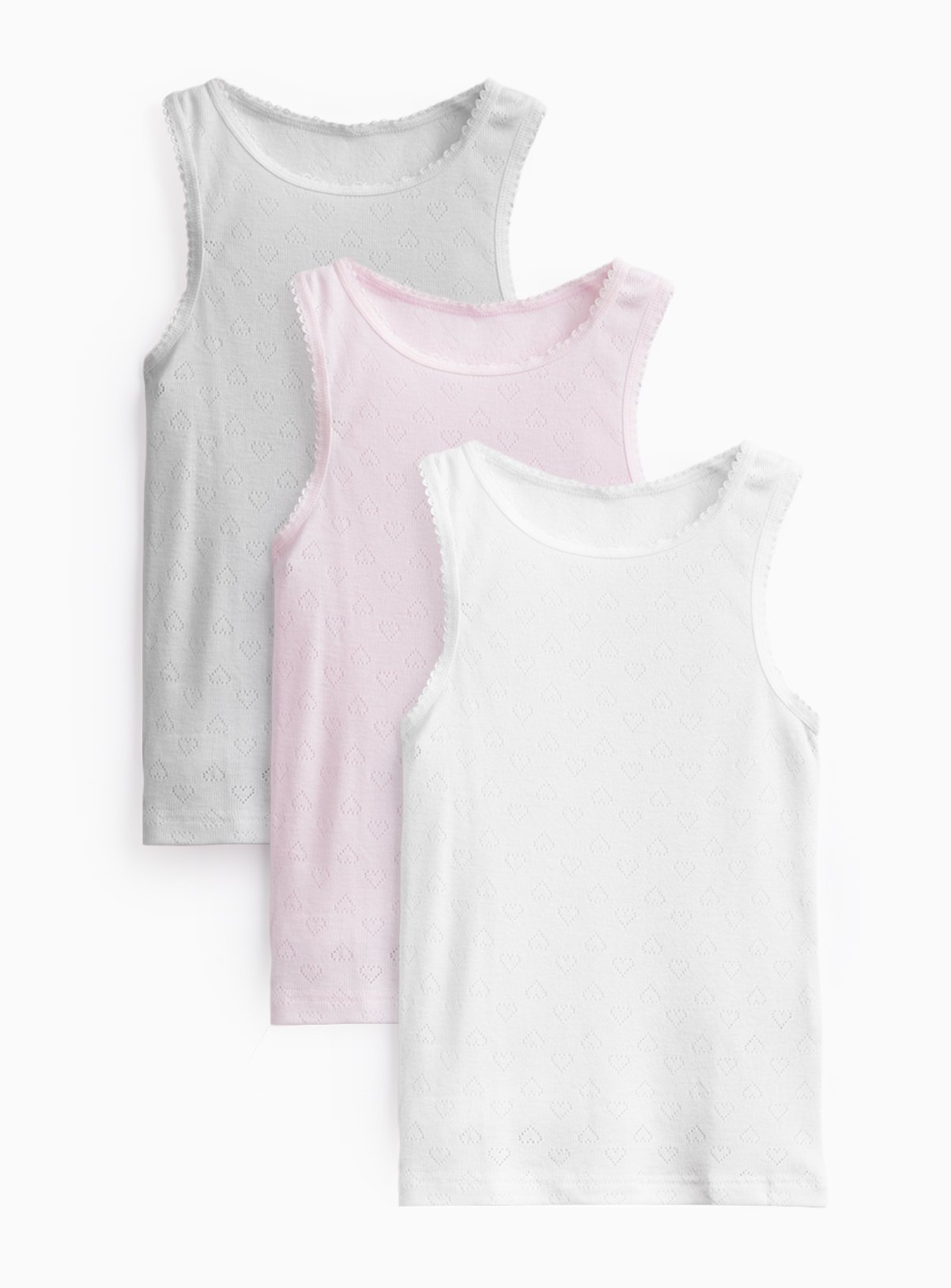 Thermal Pointelle Vests 3 Pack 7-8 years