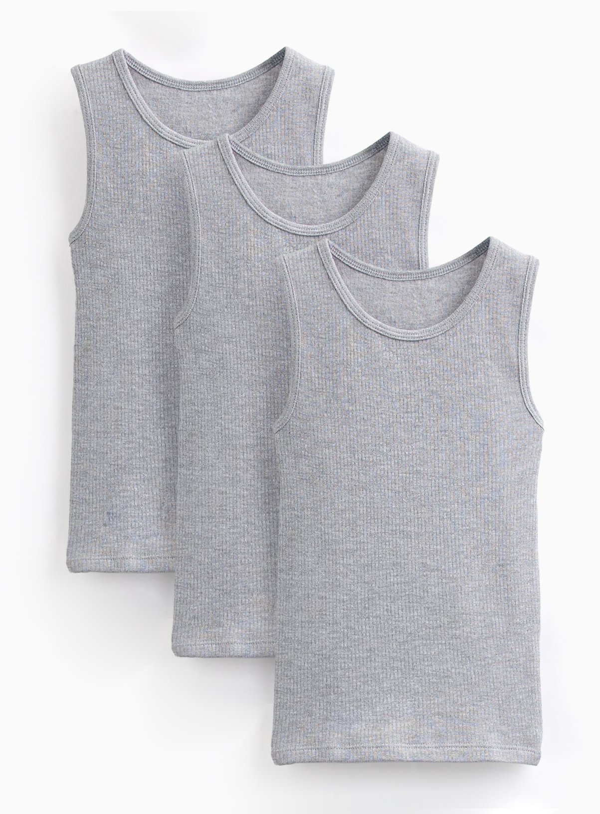 Grey Thermal Built-Up Shoulder Vests 3 Pack 
