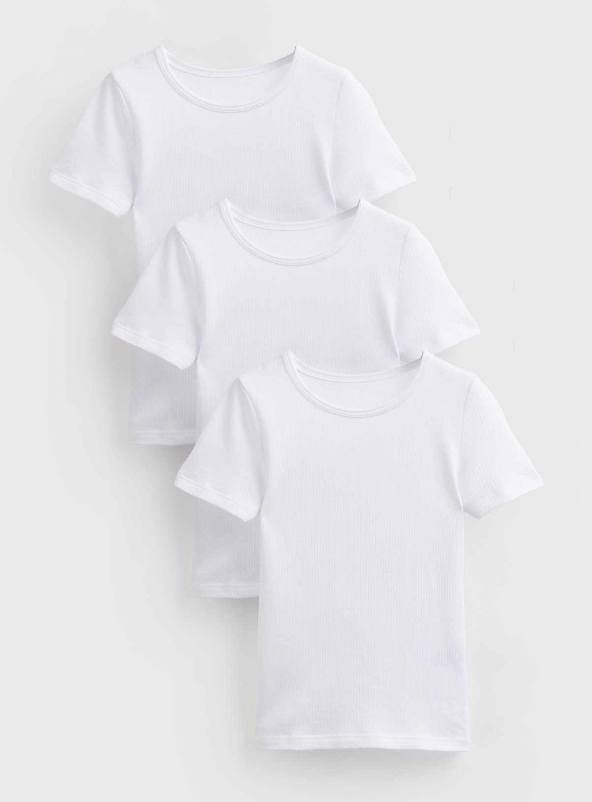 White Thermal Short Sleeve Tops 3 Pack 