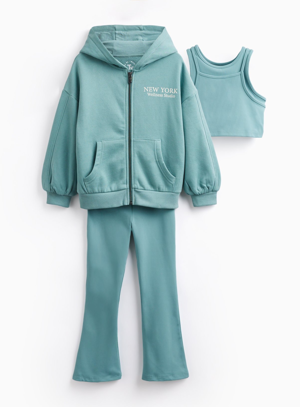 Green New York Motif 3 Piece Tracksuit Set 9 years