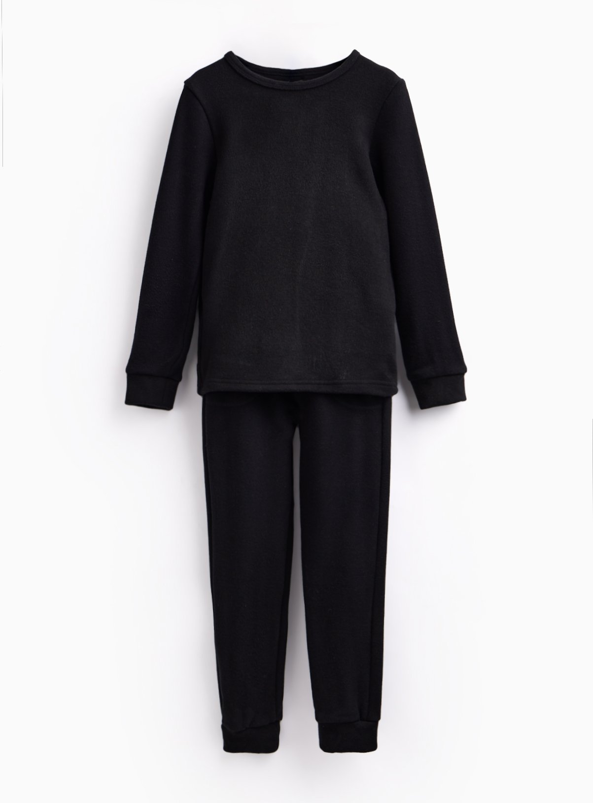 Black Thermal Fleece 2-Piece Set 