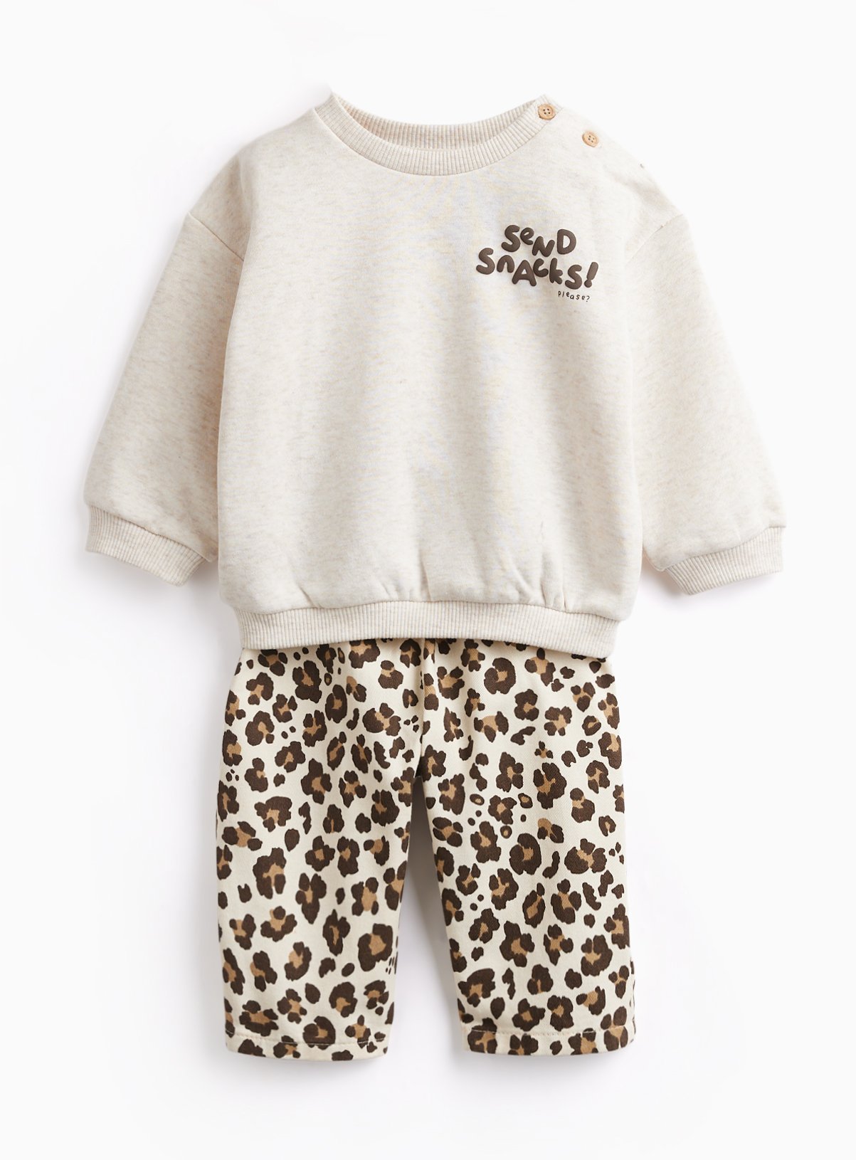 Grey Send Snacks Graphic Sweatshirt & Joggers Set 