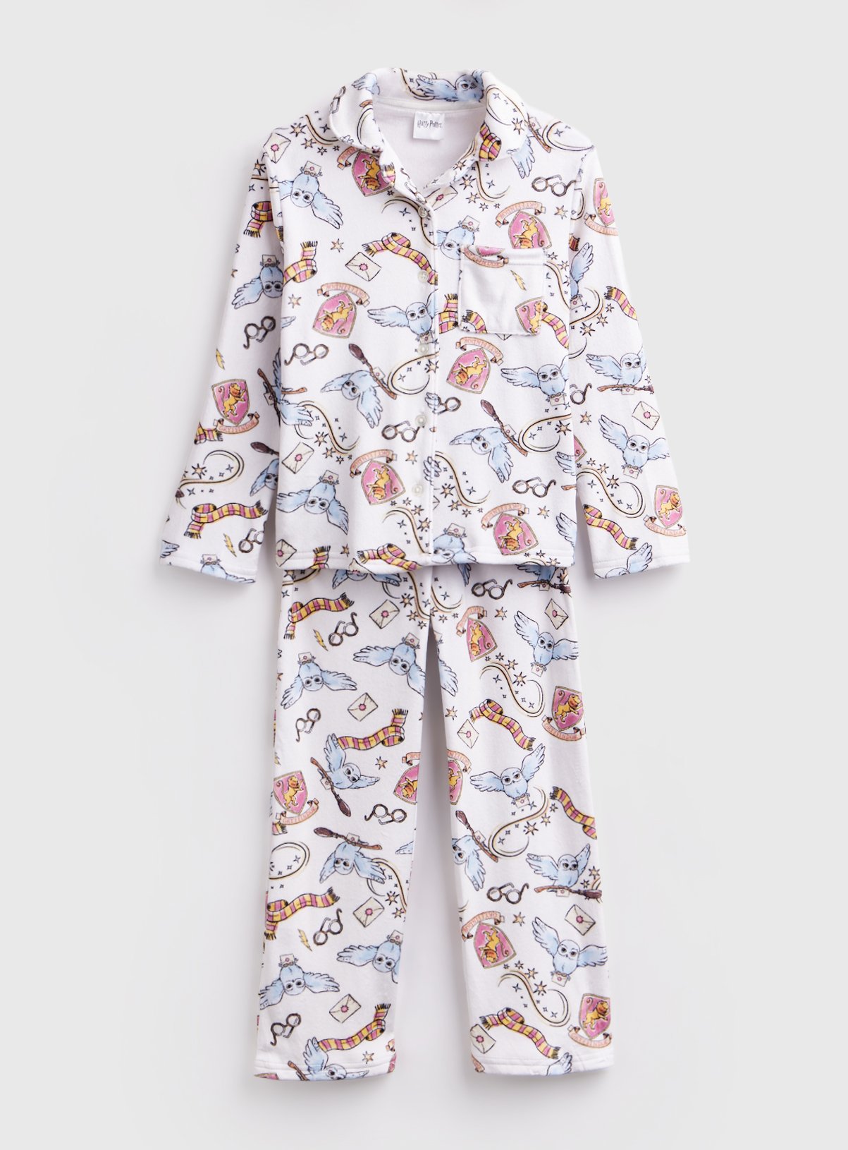 Harry Potter Owl Print Button Through Pyjama Set 