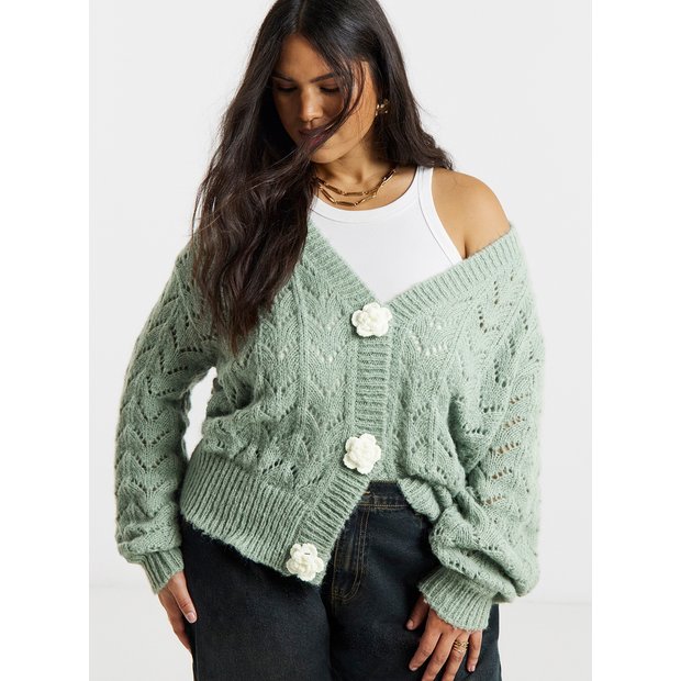 Buy SIMPLY BE Crochet Flower Pointelle Cardigan 12-14 | Cardigans