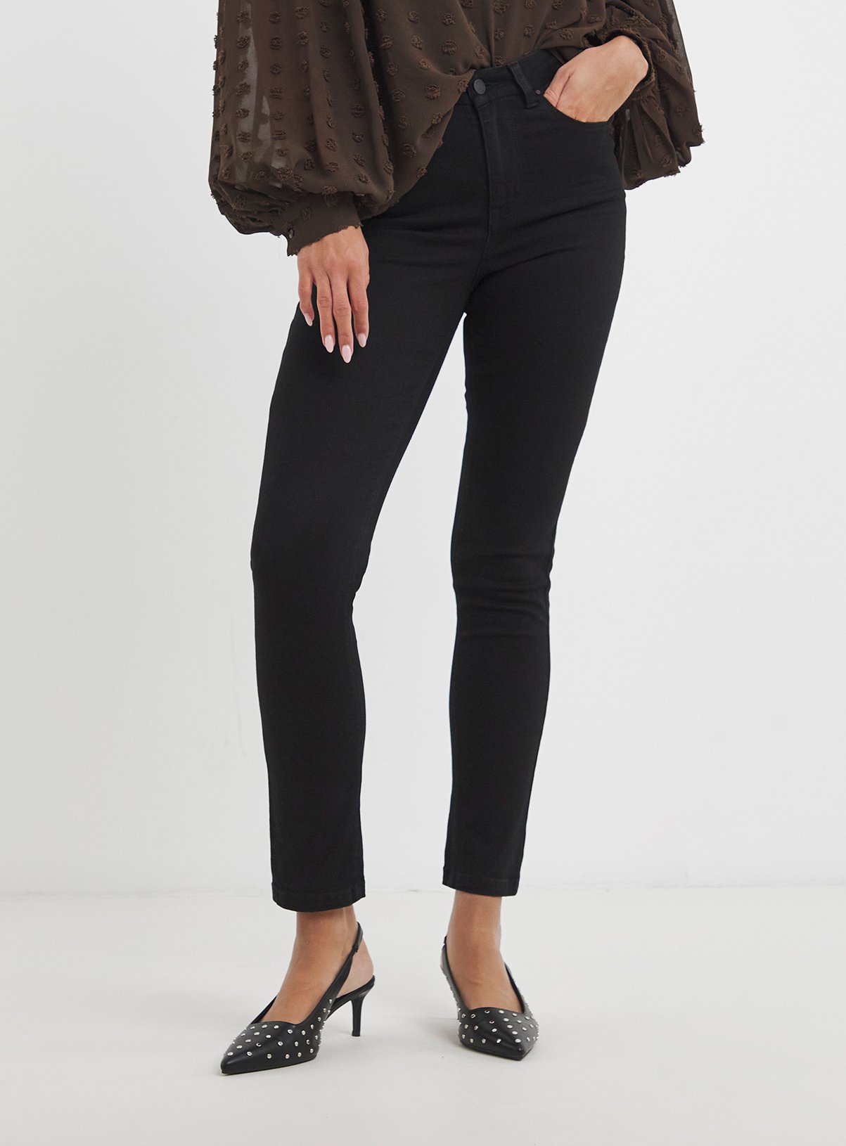 SIMPLY BE Highwaisted Super Stretch Slim Jean Black 