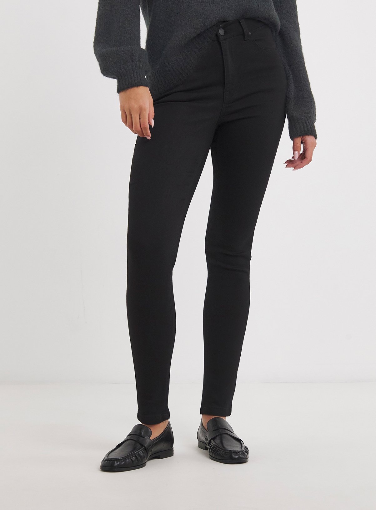 SIMPLY BE Highwaisted Super Stretch Skinny Jean Black 