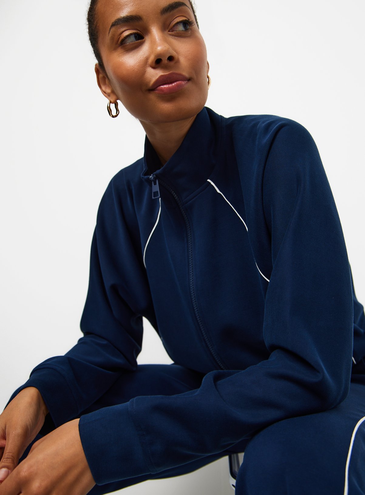 Funnel Neck Zip Through Bomber Co-ord Jacket 