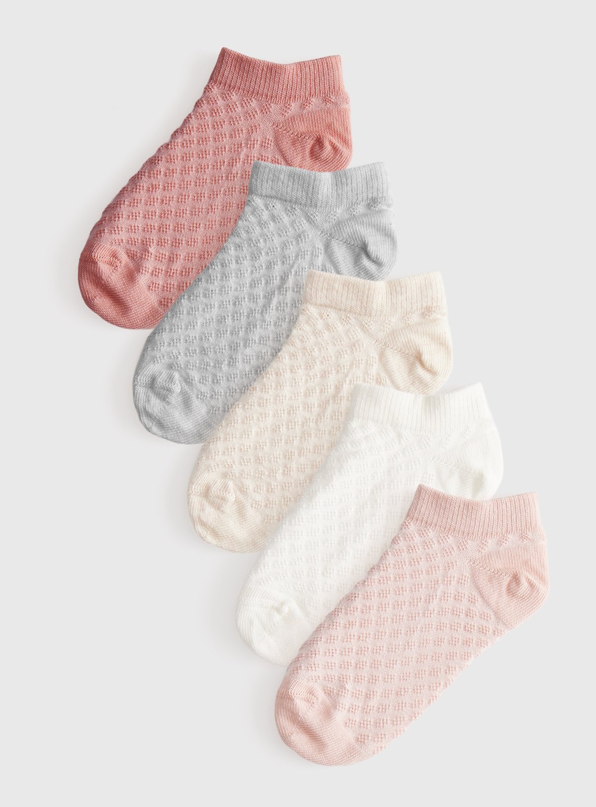 Textured Trainer Socks 5 Pack 