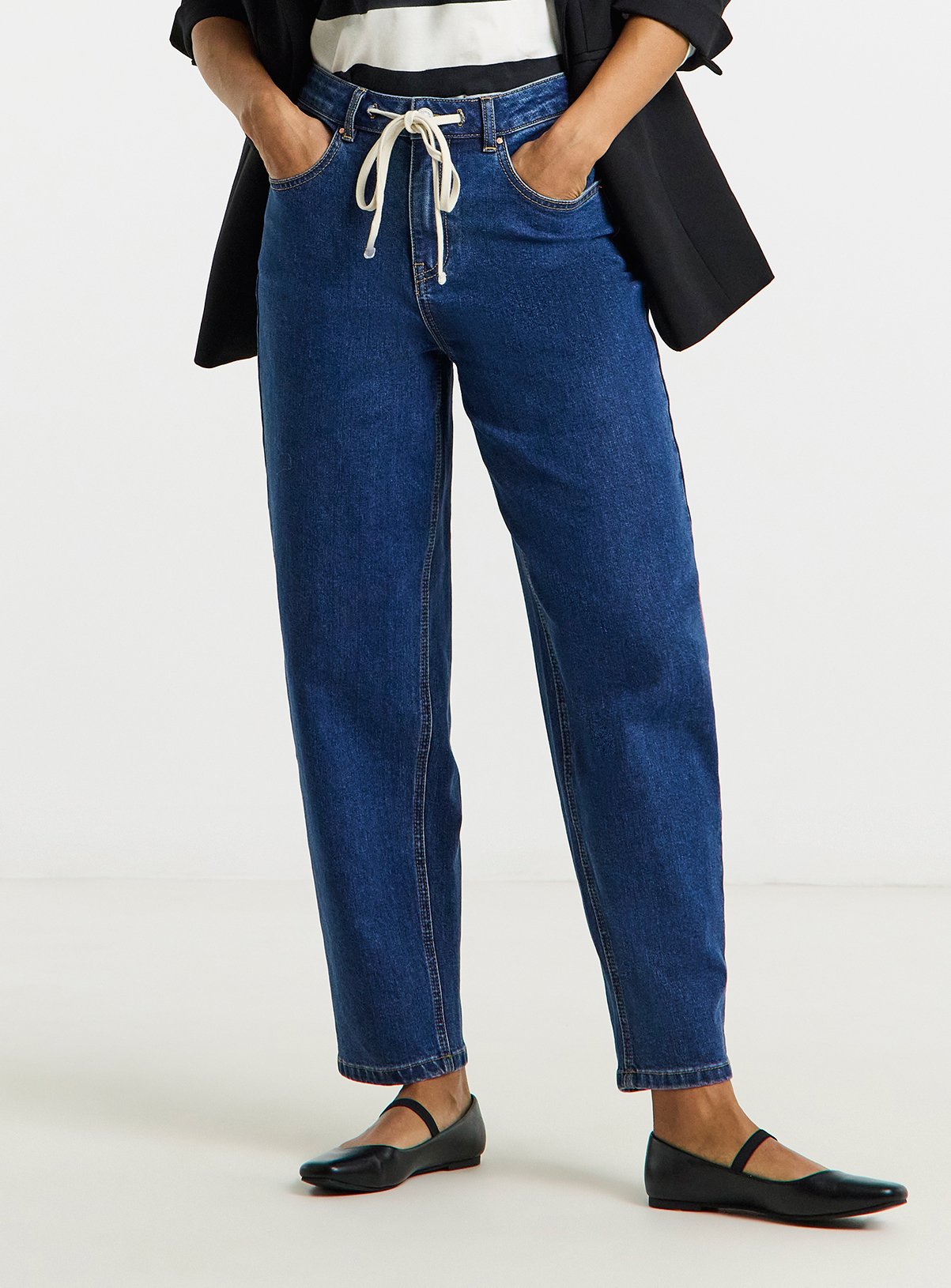 SIMPLY BE Tie Front Barrel Leg Jean 24