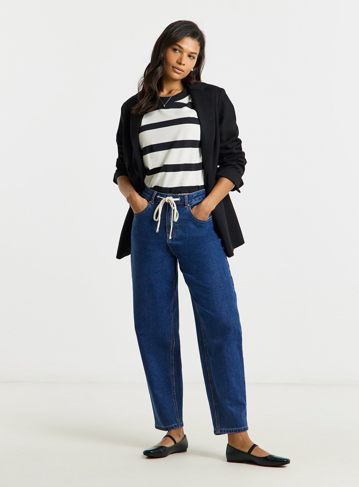 SIMPLY BE Tie Front Barrel Leg Jean 