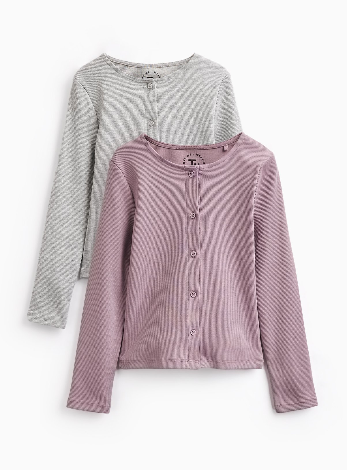 Pink & Grey Button Through Tops 2 Pack 9 years