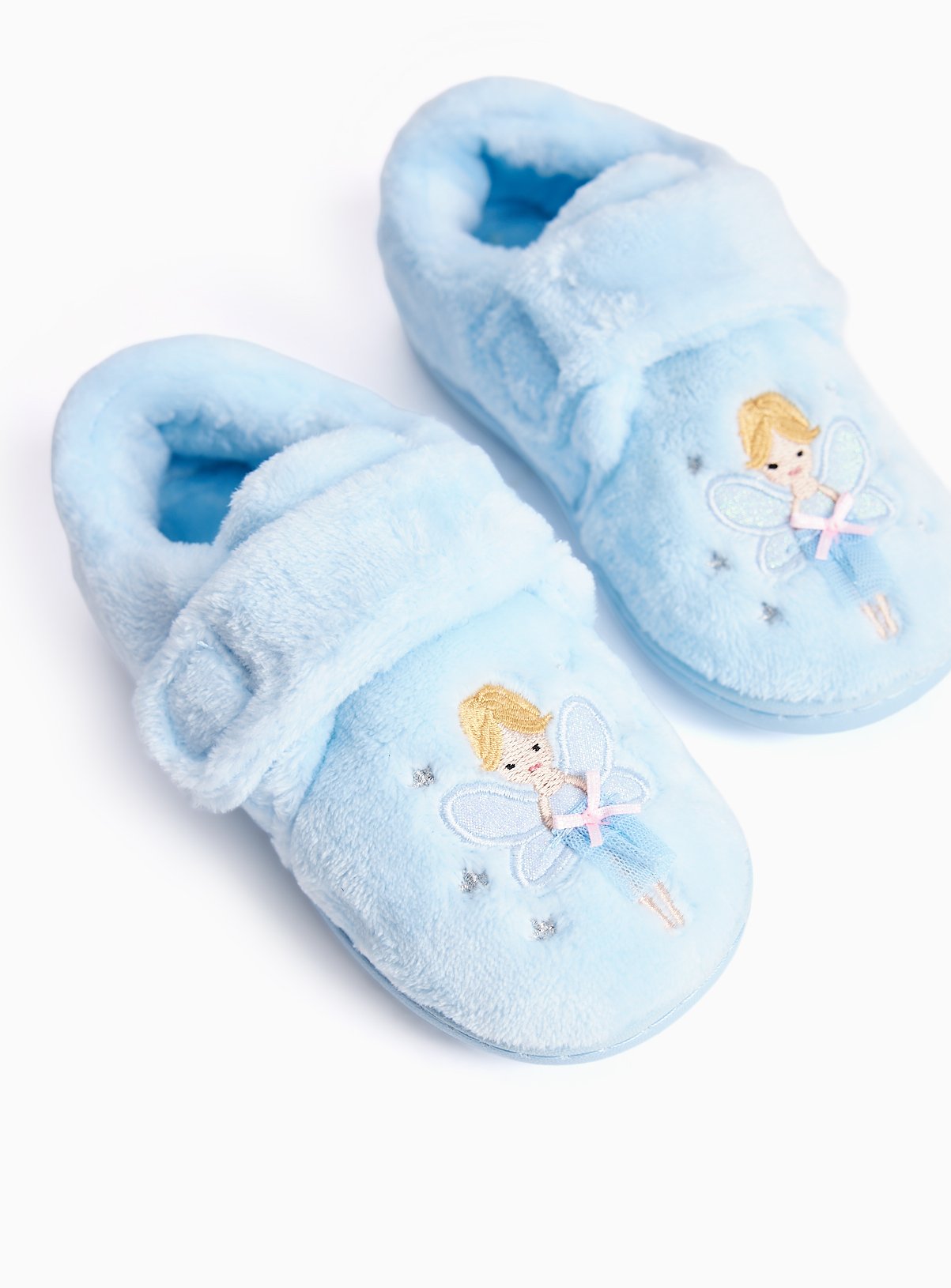 Blue Fairy Embroidered Cupsole Mule Slippers 