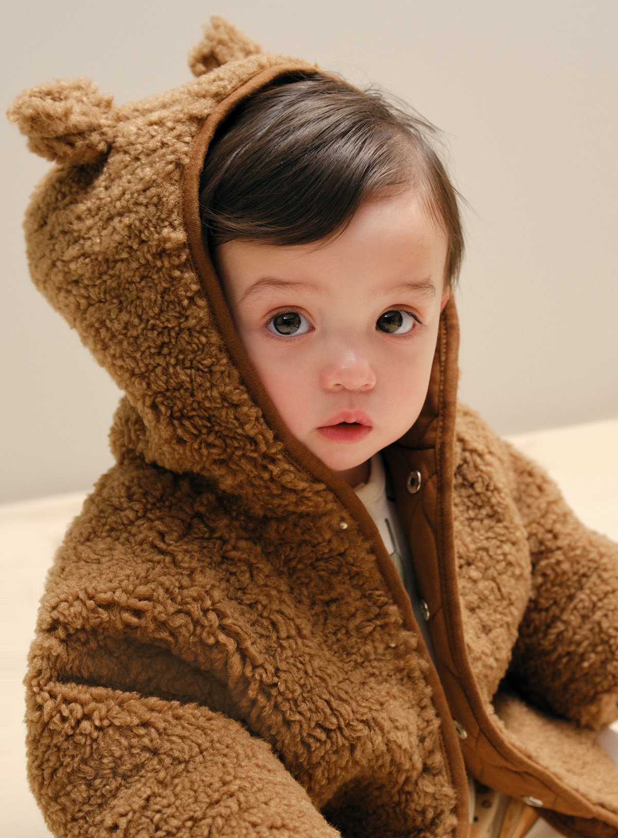 Brown Borg Hooded Jacket 3-6 months