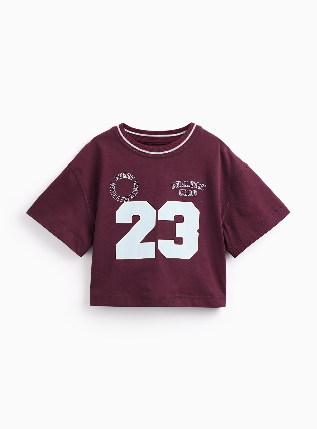 Burgundy Sports Club Graphic Boxy Fit T-Shirt 10 years