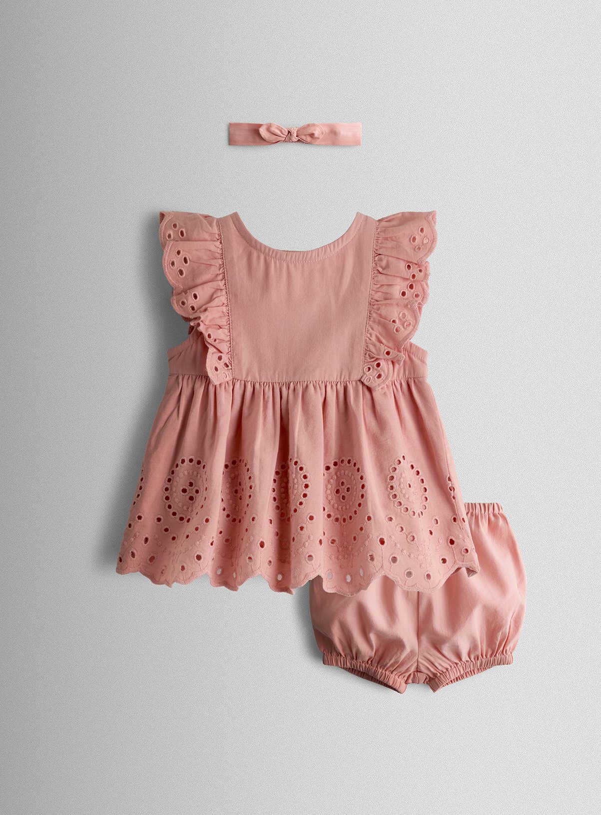 JOJO MAMAN BÉBÉ Broderie Dress Bloomers And Headband Set 