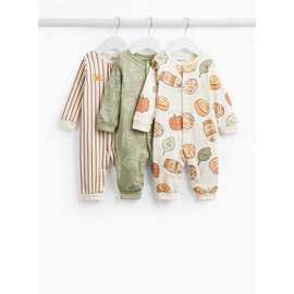 Breakfast Print Sleepsuits 3 Pack