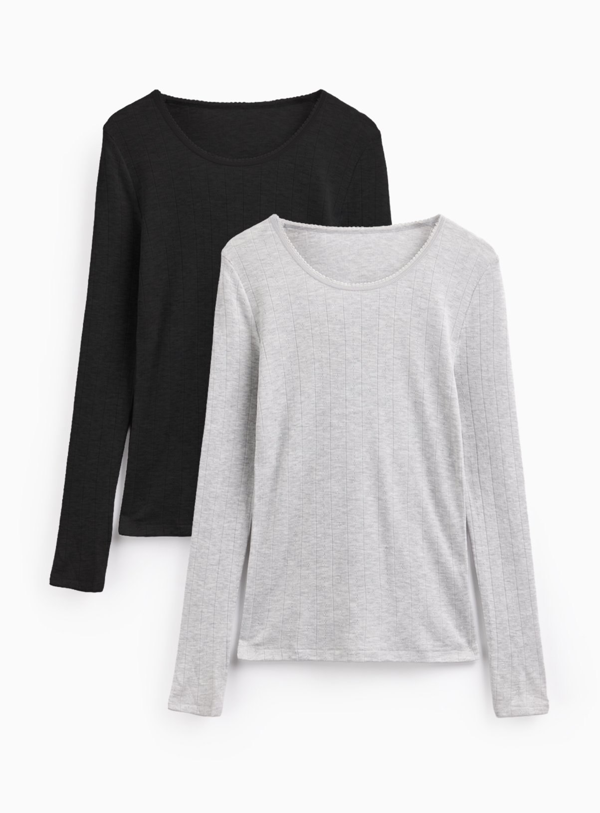 Grey & Black Thermal Long Sleeve Tops 2-Pack 