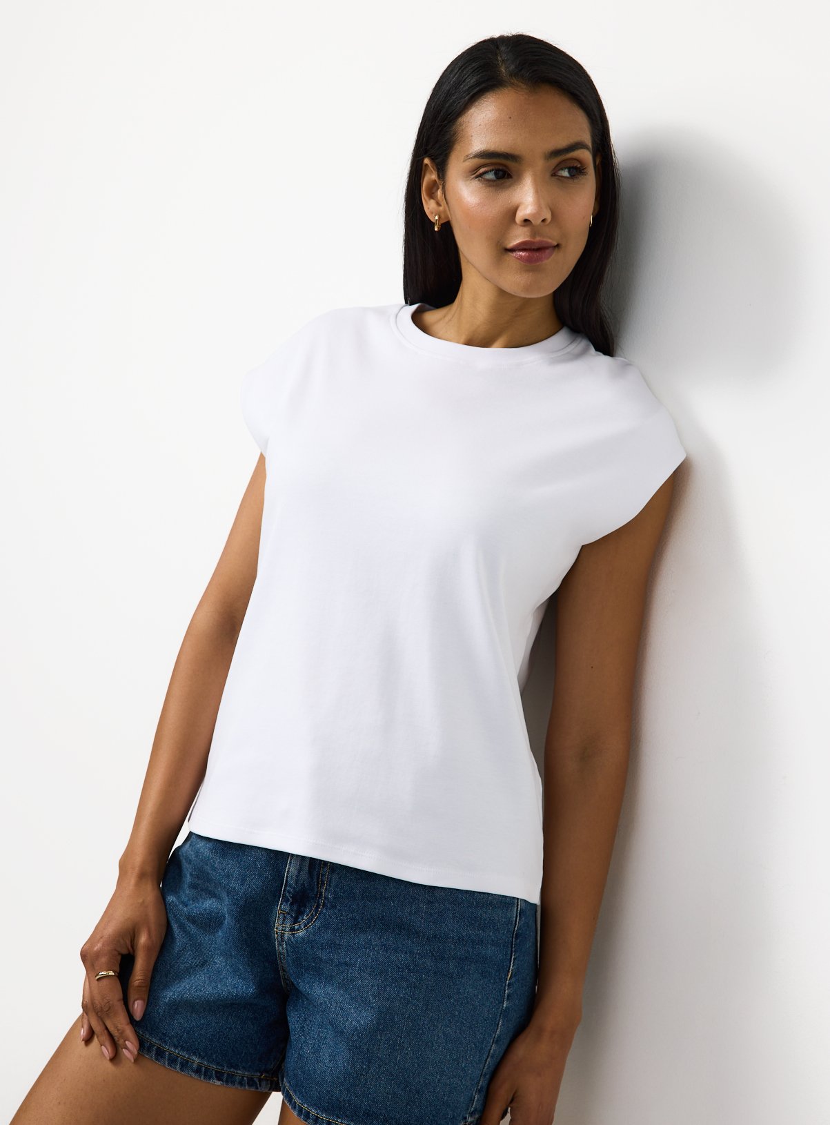 White Muscle Tee S