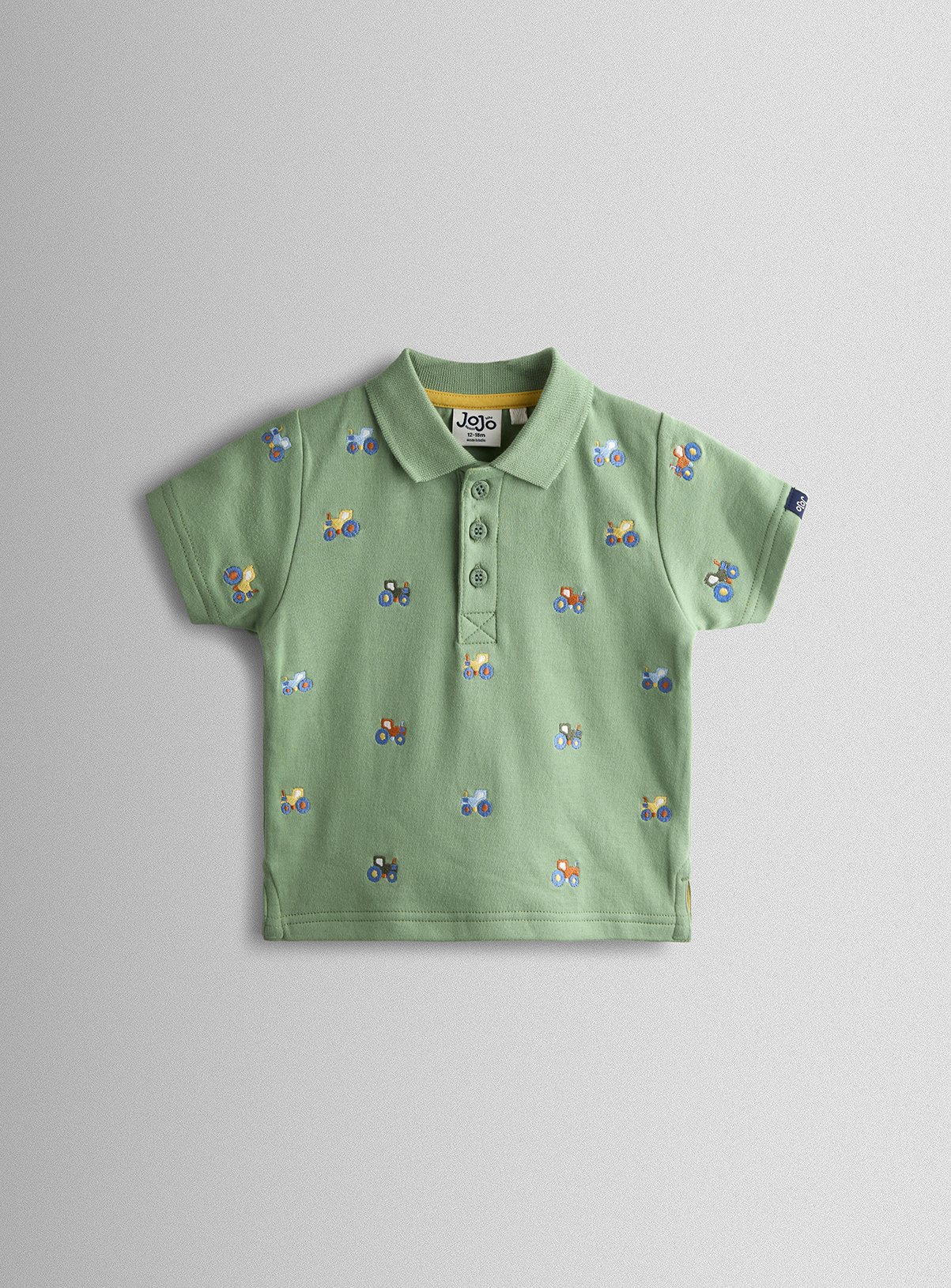JOJO MAMAN BÉBÉ Tractor Embroidered Polo Shirt