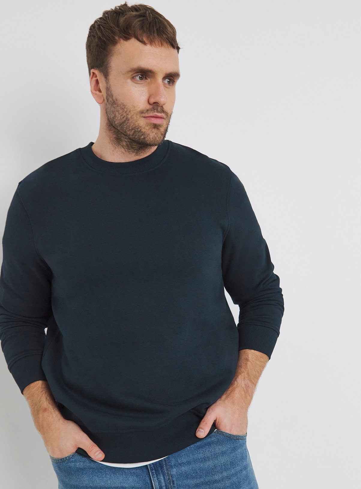 JACAMO Crew Neck Sweatshirt Long Navy 