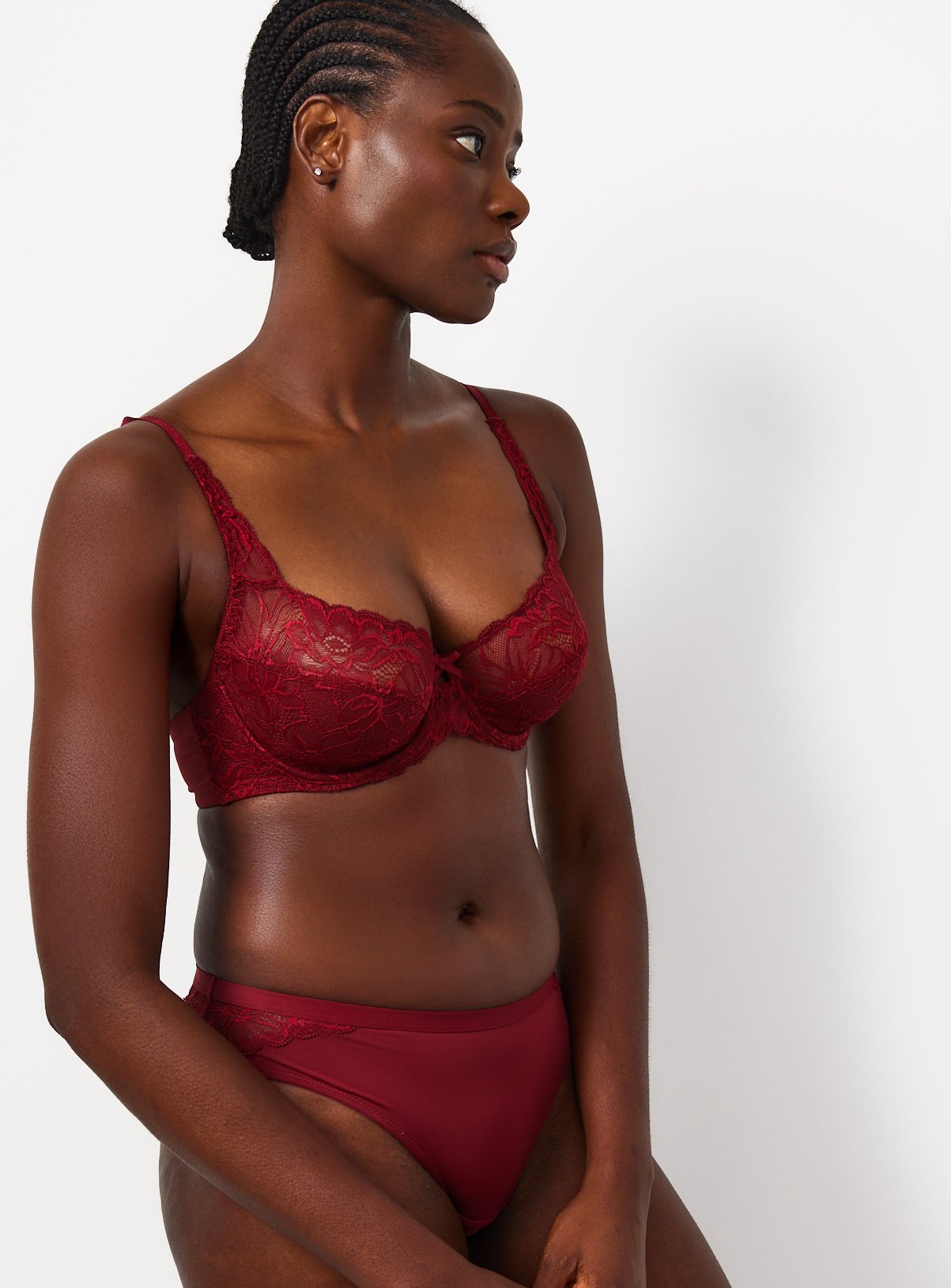 Red Fleur Lace Brazilian 