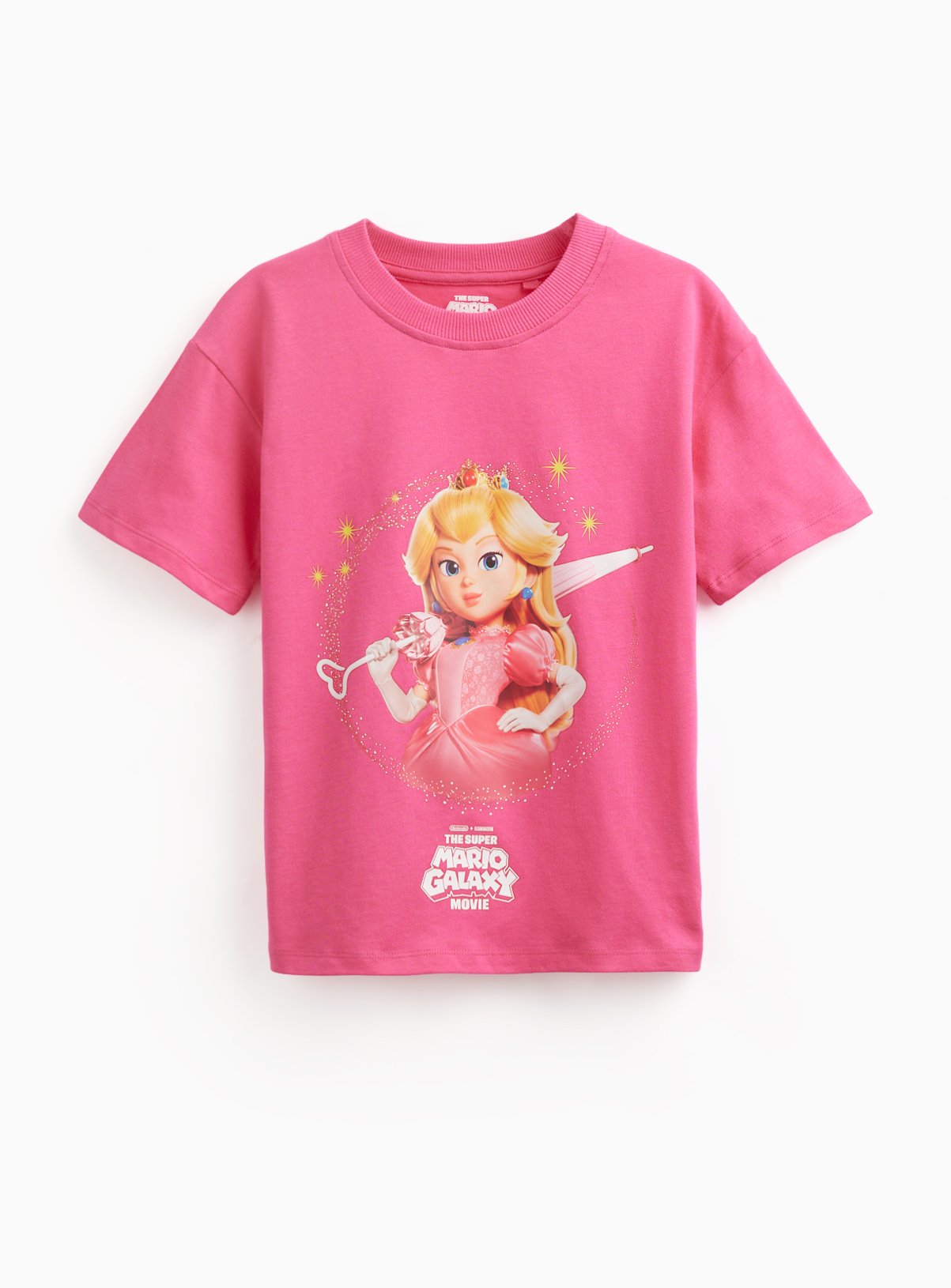 Pink Super Mario Galaxy Princess Peach Graphic T-Shirt 13 years