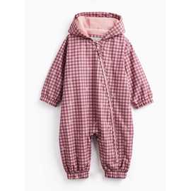 Pink Check Bow Puddlesuit