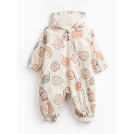 Cream Pumpkin Print Puddlesuit