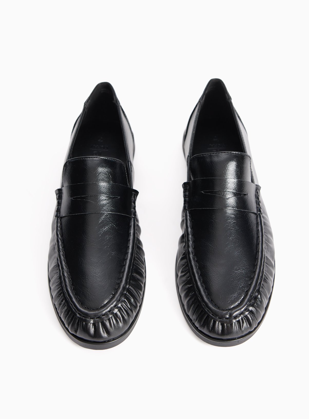 Faux Leather Eel Detail Penny Loafers 