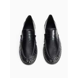 Faux Leather Eel Detail Penny Loafers