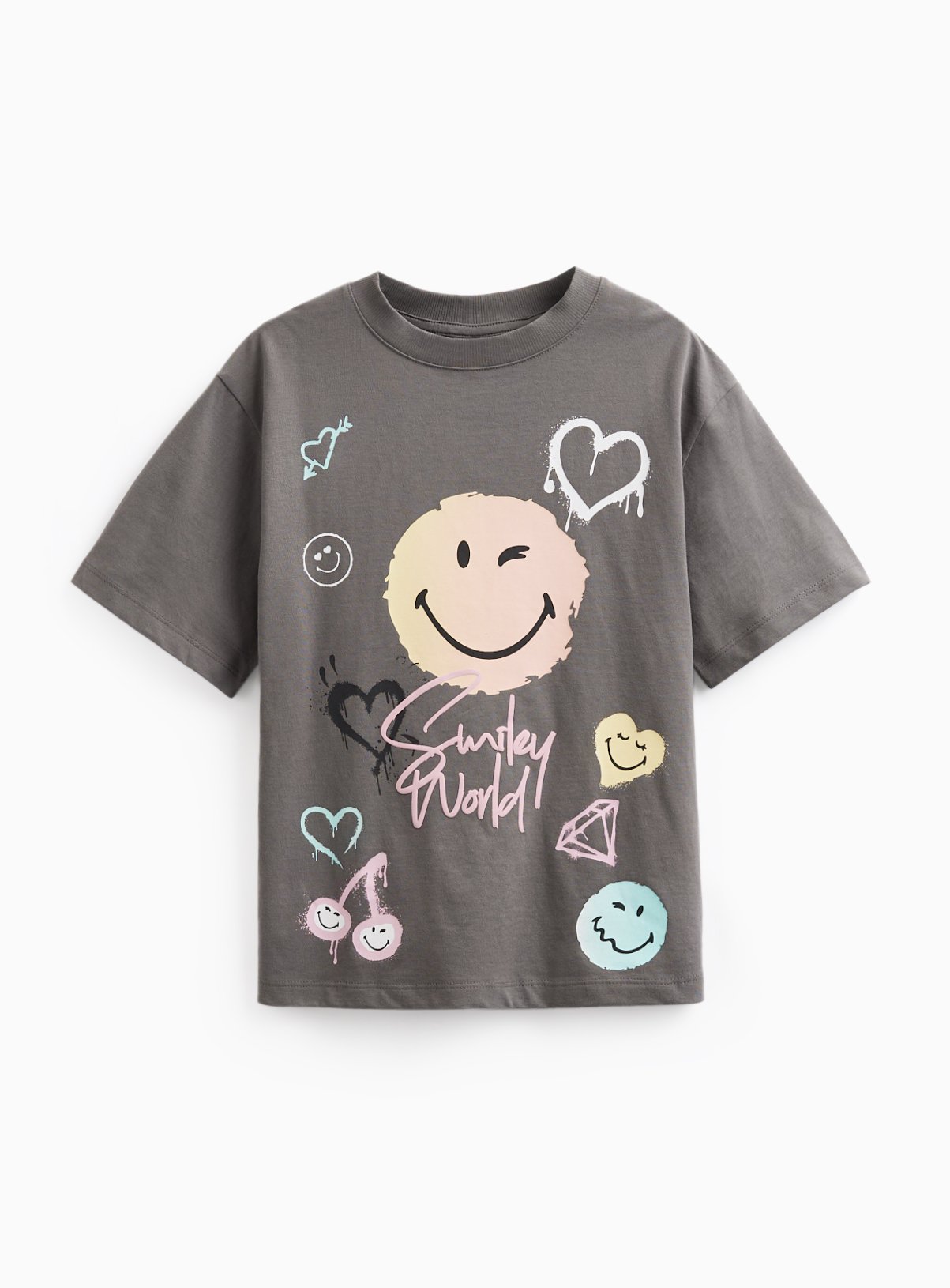 SmileyWorld Charcoal Short Sleeve T-Shirt 10 years