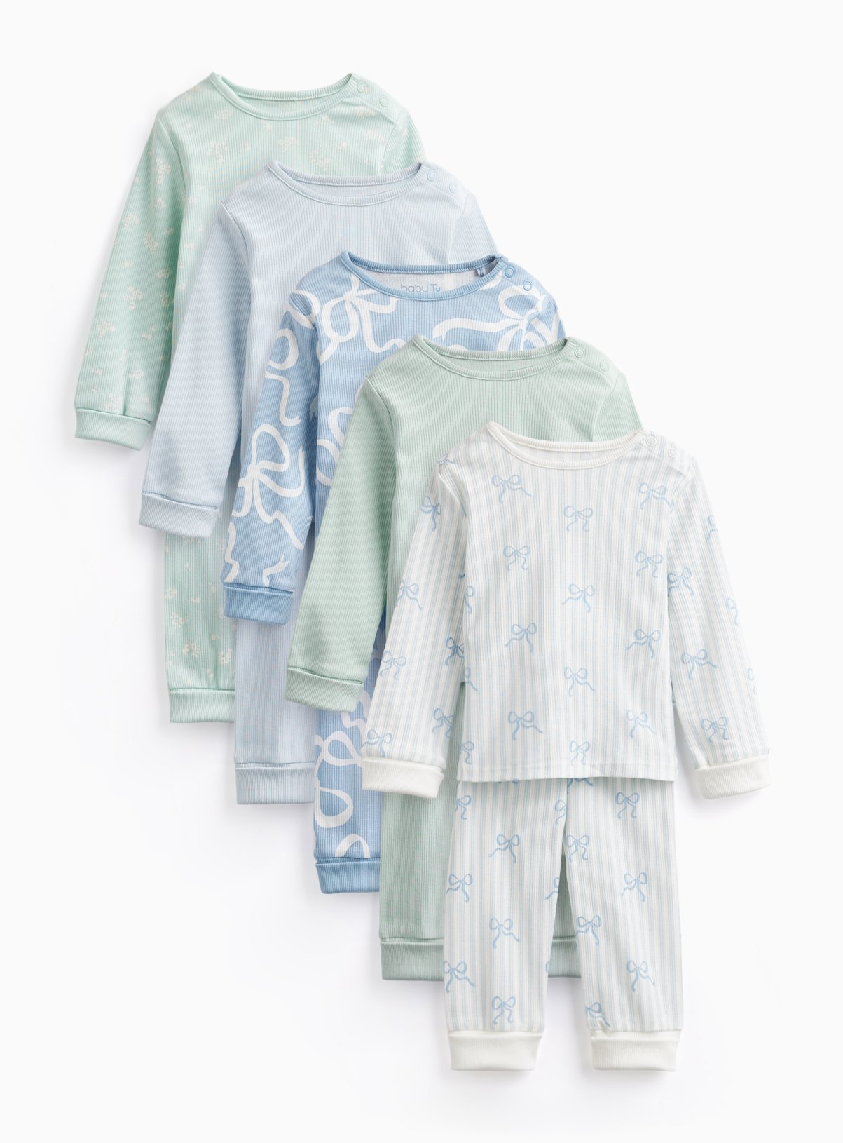 Bow & Floral Print Pyjamas 5 Pack 