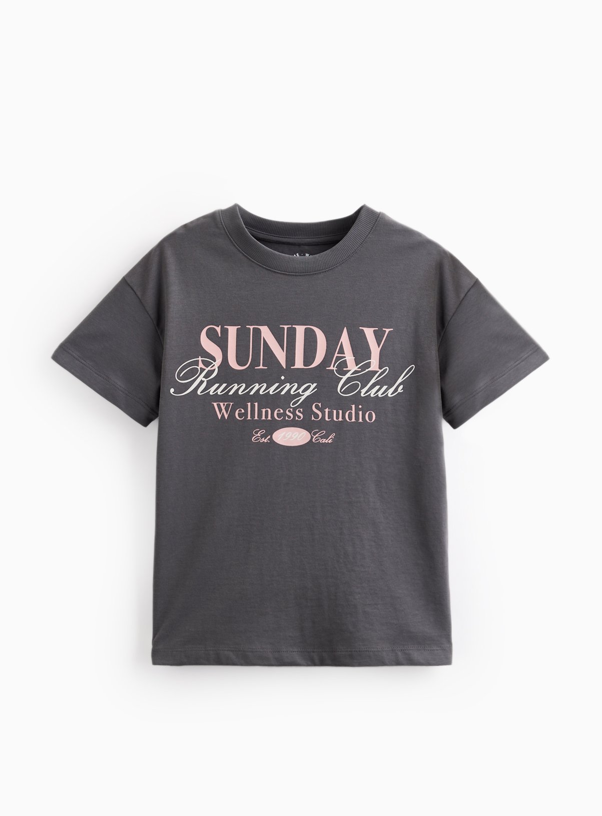 Charcoal Sunday Running Club Graphic Print T-Shirt 9 years