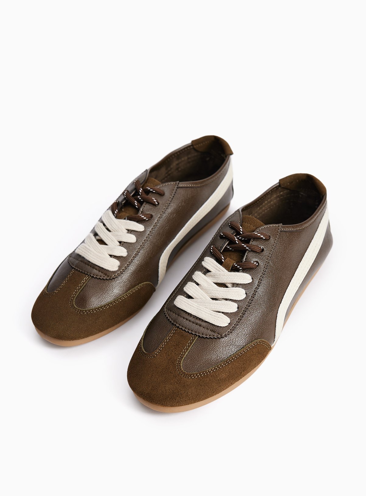 Faux Leather Low Profile Trainers 