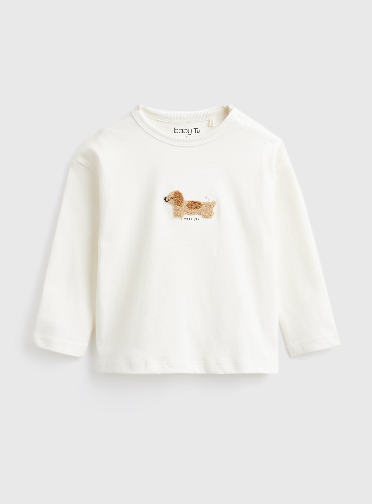 Cream Dog Graphic Long Sleeve T-Shirt 3-6 months