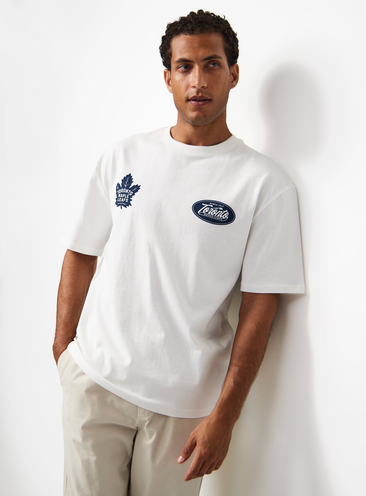 White Toronto Maple Leafs Graphic Relaxed Fit T-Shirt 