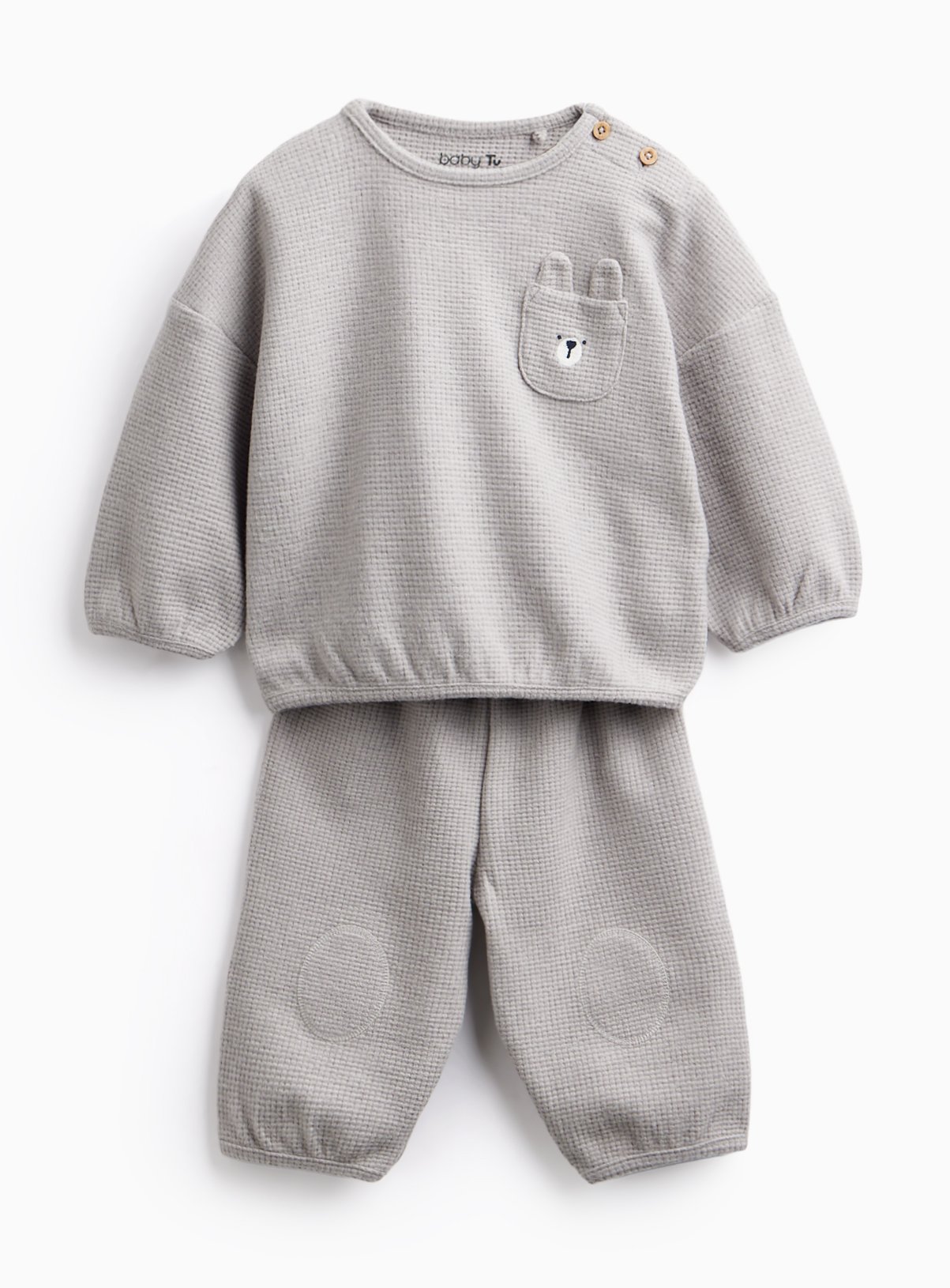 Grey Waffle Sweatshirt 2 Piece Set Up to 3 mths