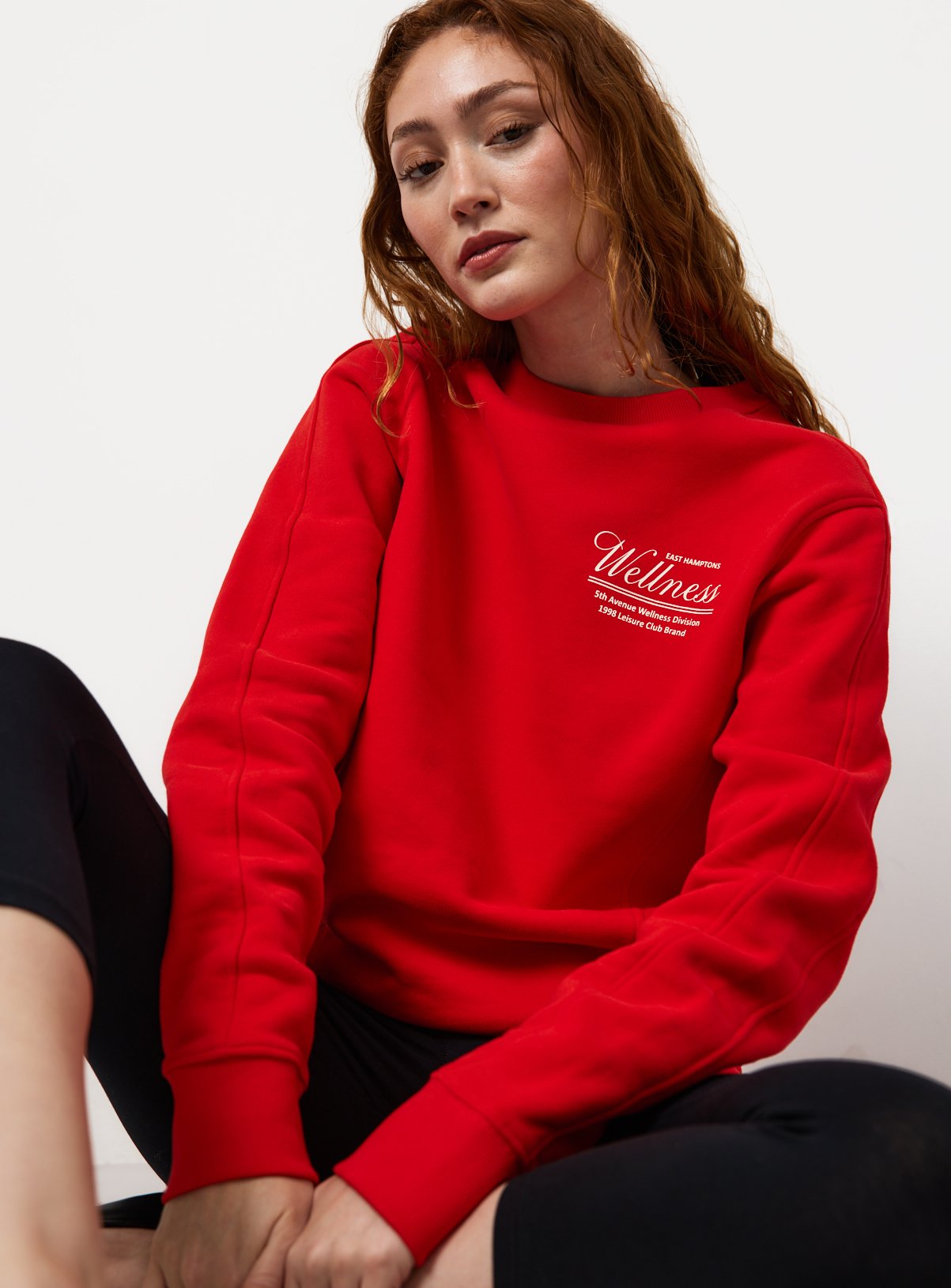 Red Wellness Graphic Sweatshirt 