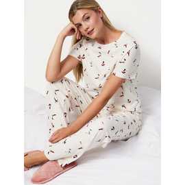 Cream Dog Print Pyjama Set