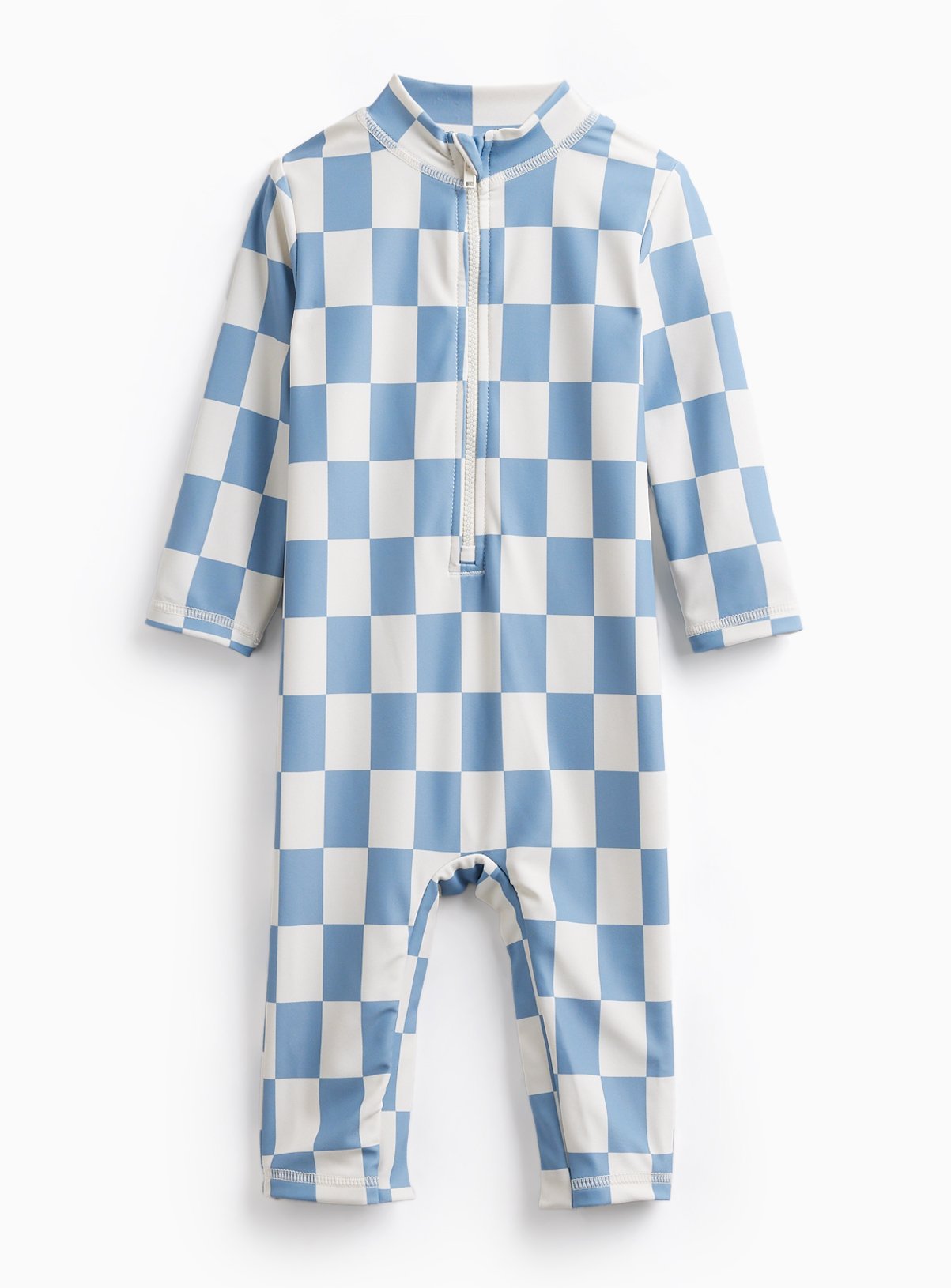 Blue Checkerboard Print Sunsafe Swimsuit 18-24 months